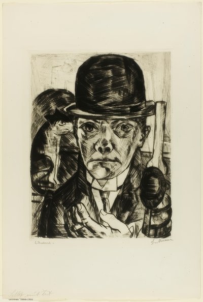Auto-retrato em chapéu de coco de Max Beckmann