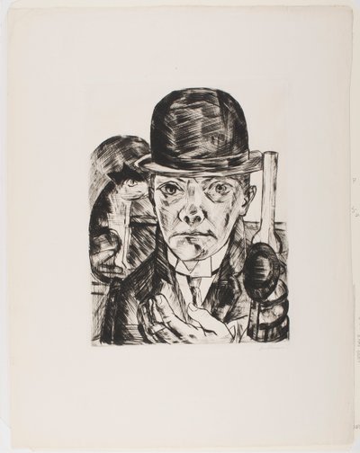 Autorretrato com chapéu-coco de Max Beckmann