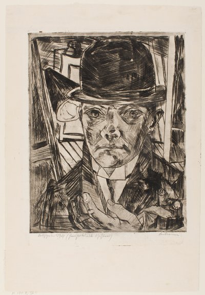 Autorretrato com chapéu-coco de Max Beckmann