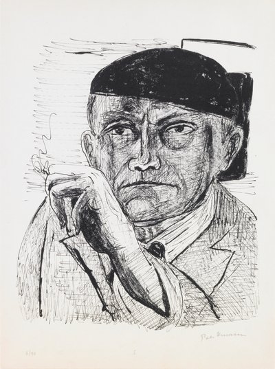Auto-retrato, placa 1 do portfólio "Dia e Sonho". de Max Beckmann