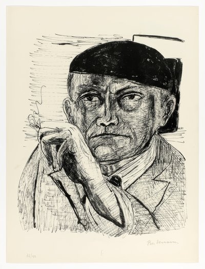Auto-retrato, prato um de Dia e Sonho de Max Beckmann