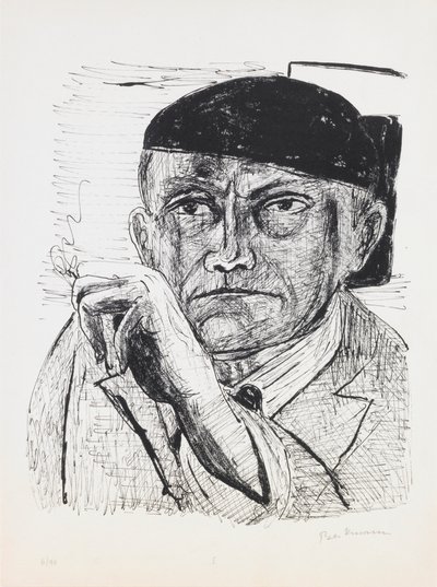 Auto-retrato, placa 1 do portfólio "Dia e Sonho". de Max Beckmann