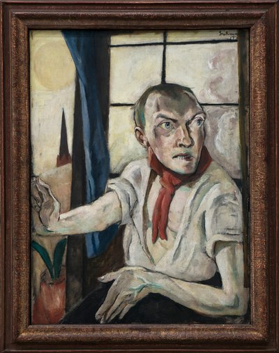 Auto-retrato com Lenço Vermelho de Max Beckmann