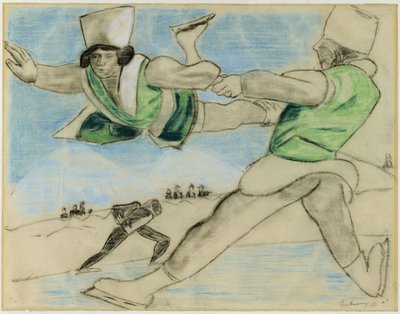 Patinadores em Davos de Max Beckmann