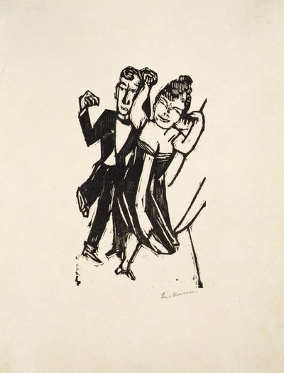 Pequeno Par de Dança (xilogravura) de Max Beckmann