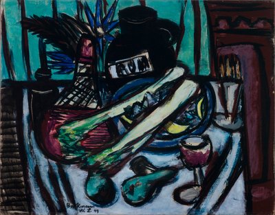 Natureza Morta com Garrafa de Chianti e Aipo de Max Beckmann