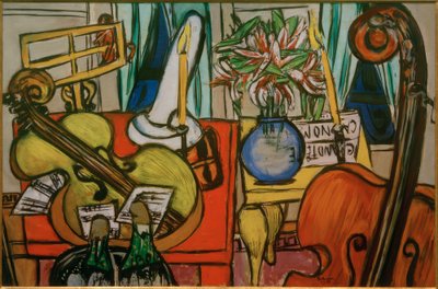 Natureza Morta com Violoncelo e Violino Baixo de Max Beckmann