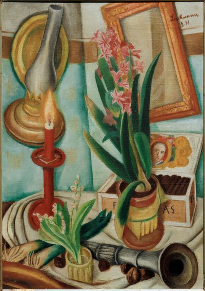 Natureza Morta com Vela Ardente de Max Beckmann