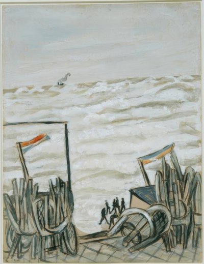 Praia na maré cheia de Max Beckmann
