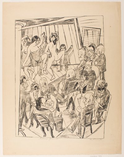 Striptease, placa 4 da série "Trip to Berlin 1922" de Max Beckmann
