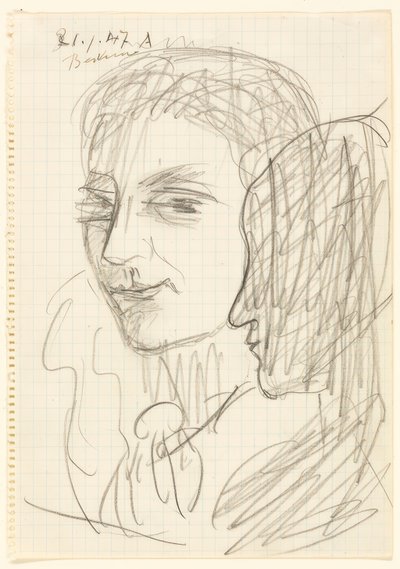 Estudo de Duas Cabeças de Max Beckmann