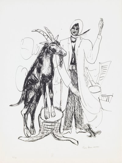 O Buck, prato 9 do portfólio "Day and Dream" (Dia e Sonho) de Max Beckmann