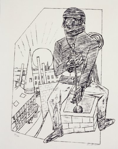 O limpa-chaminés, de Max Beckmann (1884-1950), litografia. Alemanha, século XX. de Max Beckmann
