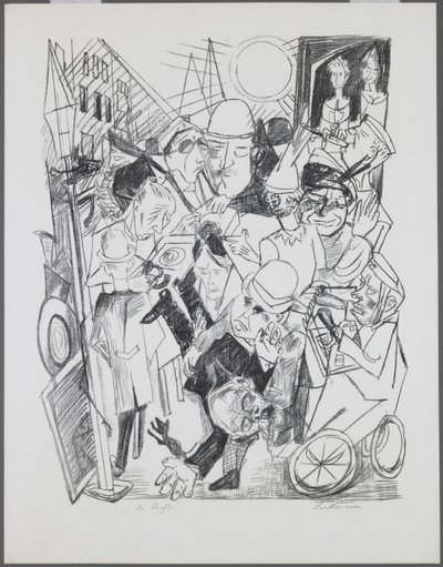 A rua, placa 3 da pasta "Inferno". de Max Beckmann