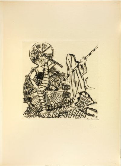 Os Tight Rope Walkers, placa oito de Jahrmarkt de Max Beckmann