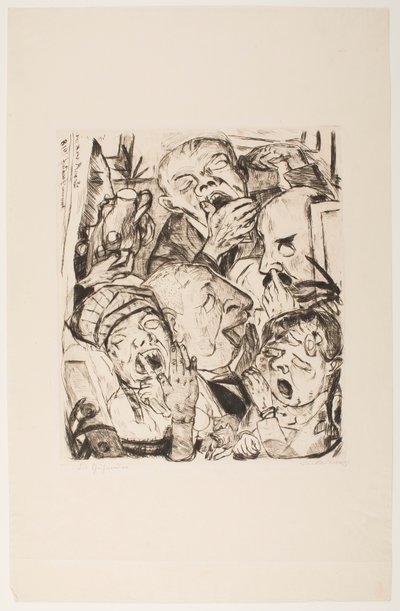 Os Yawners, placa 7 do portfólio "Faces" de Max Beckmann