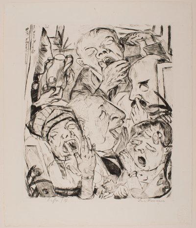 Os Yawners, placa 7 do portfólio "Faces" de Max Beckmann