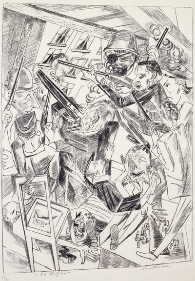 As últimas, por Max Beckmann (1884-1950), litografia. Alemanha, século XX. de Max Beckmann