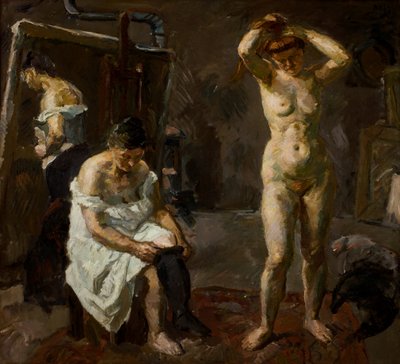 Três mulheres no estúdio de Max Beckmann