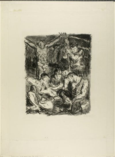 Lançando Dados Antes da Cruz, placa seis de Sechs Lithographien zum Neuen Testament de Max Beckmann
