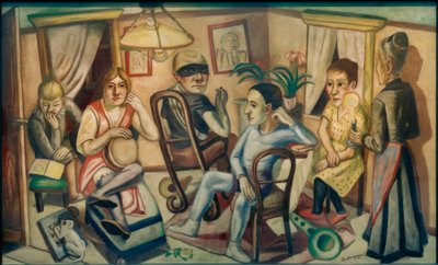 Antes da bola mascarada de Max Beckmann