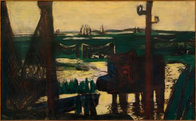 Verde mar adornado e preto e amarelo de Max Beckmann
