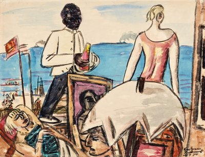 Café na praia de Zandvoort de Max Beckmann