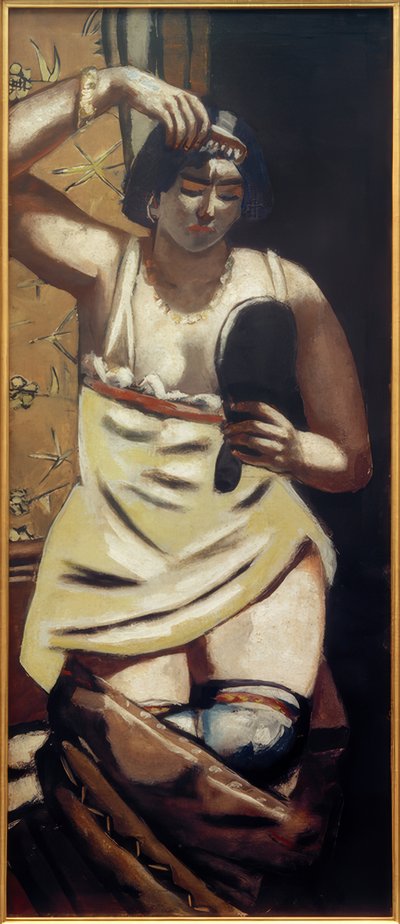 Mulher cigana, nua com espelho de Max Beckmann