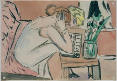 Duas meninas lendo de Max Beckmann