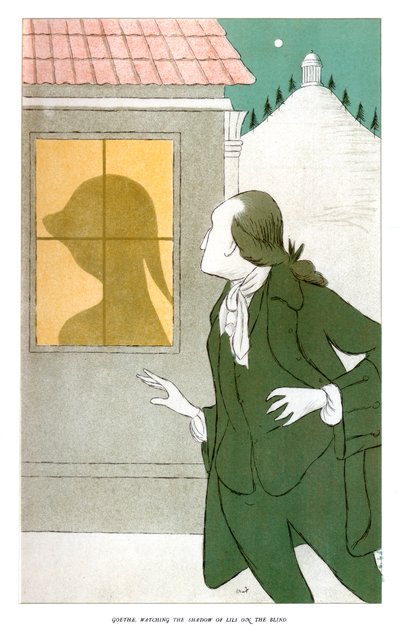 Goethe Observando a sombra de Lili às cegas, 1904 de Henry Maximilian Beerbohm