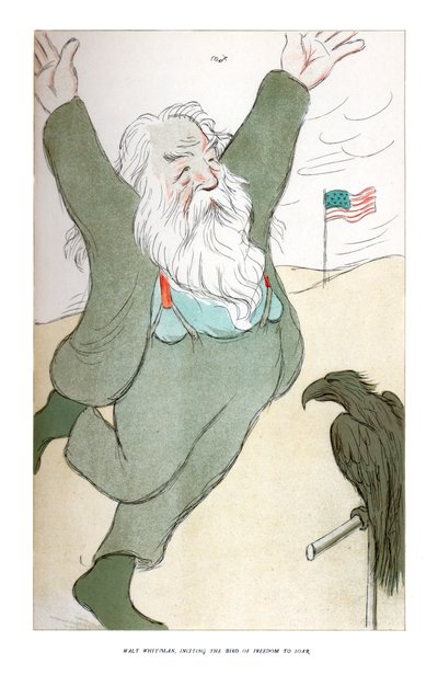 Walt Whitman, Incitando o pássaro da liberdade a subir, 1904. de Henry Maximilian Beerbohm
