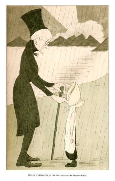 William Wordsworth, no distrito dos lagos, com objetivos opostos, 1904. de Henry Maximilian Beerbohm
