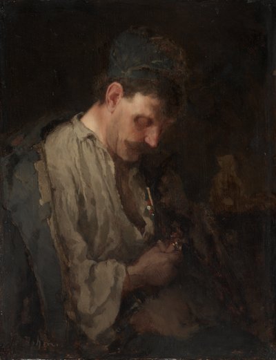 Retrato de um homem, início da década de 1890 (óleo sobre painel) de Max Bohm
