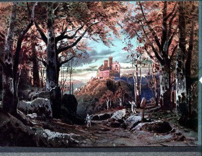 Decoração para "Tannhauser", ópera de Richard Wagner. Cenografia de Bruckner de Max Bruckner