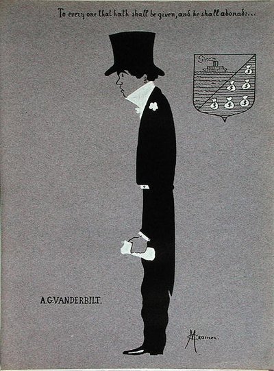 Caricatura de Alfred Gwynne Vanderbilt (1877-1915), de 