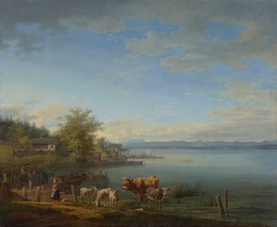 Margem oriental do Lago Starnberg de Max Joseph Wagenbauer