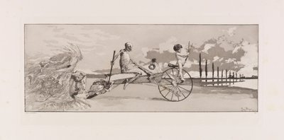 Cupido, Morte e Além do Amor, Tod und Jenseits placa XII de Intermezzos..., 1881. de Max Klinger