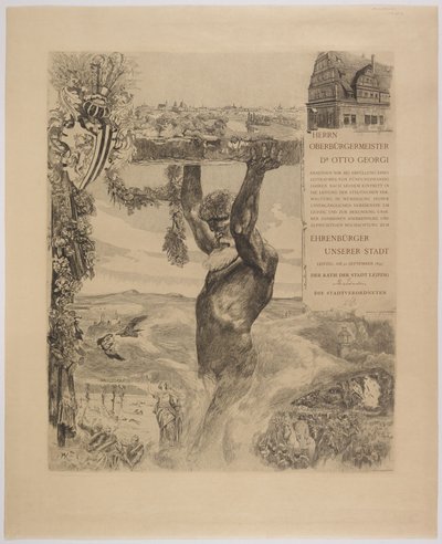 Carta de cidadania honorária para o presidente da Câmara, Dr. Otto Georgi de Max Klinger