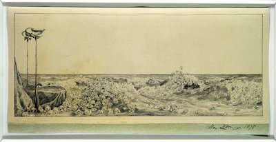 Homenagem, da série &39;Paráfrase sobre a descoberta de uma luva&39;, de 1878, publicada em 1881 (nanquim sobre papel) de Max Klinger