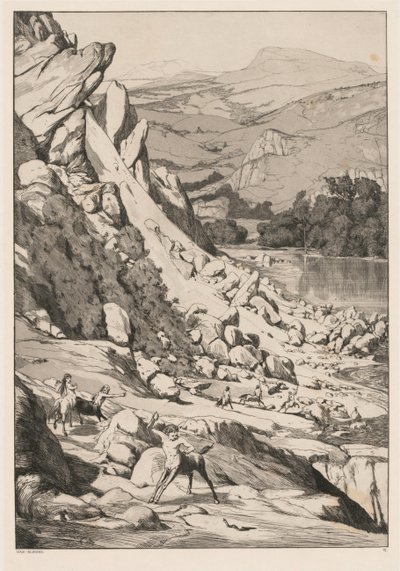 Deslizamento de terra Opus IV, 6, 1881. de Max Klinger
