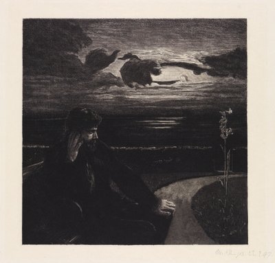 Noite (Da morte, primeira parte, opus XI, prancha 1) de Max Klinger