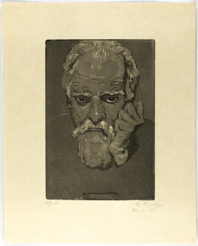 Auto-retrato com o punho no rosto de Max Klinger
