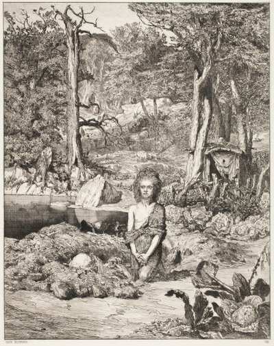 Simplicius junto ao túmulo do eremita de Max Klinger