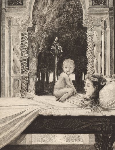 Mãe morta. 1889 de Max Klinger
