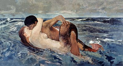 Tritão e sereia de Max Klinger