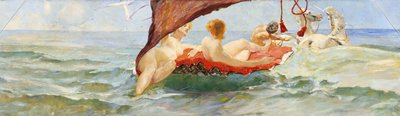 Vênus na carruagem. Parte da decoração da parede da Villa Albers, 1884-1885. de Max Klinger