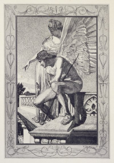 Vénus mostra Psique a Cupido, prancha 4 da série «Cupido e Psique: Opus V» de Max Klinger