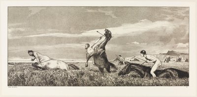 Centauro perseguido (Intermezzi, opus IV, folha 3) de Max Klinger