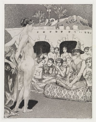 Perante a rainha (Tenda, opus XIV, parte 2, n.º 24) de Max Klinger