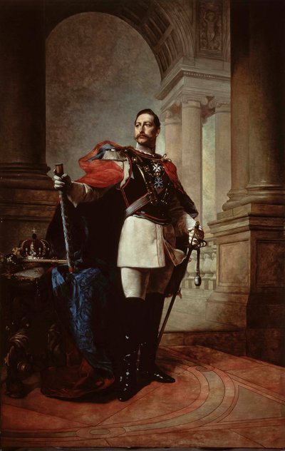 Retrato do imperador alemão Wilhelm II 1859-1941, rei da Prússia, 1904. de Max Koner